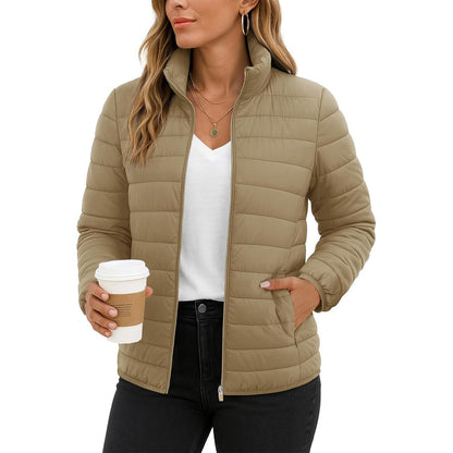 Womens Quilted Puffer Jacket Lightweight Warm Coat