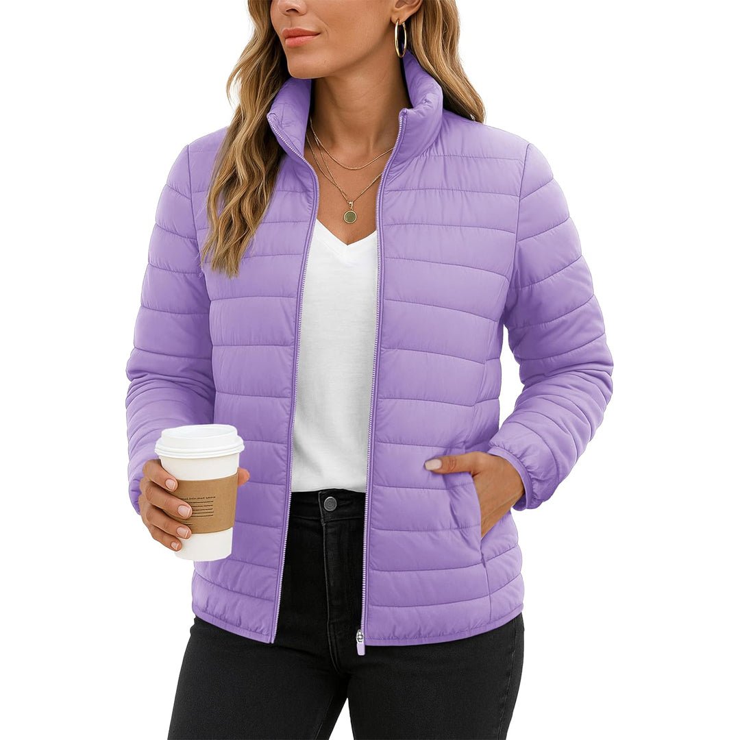 Womens Quilted Puffer Jacket Lightweight Warm Coat