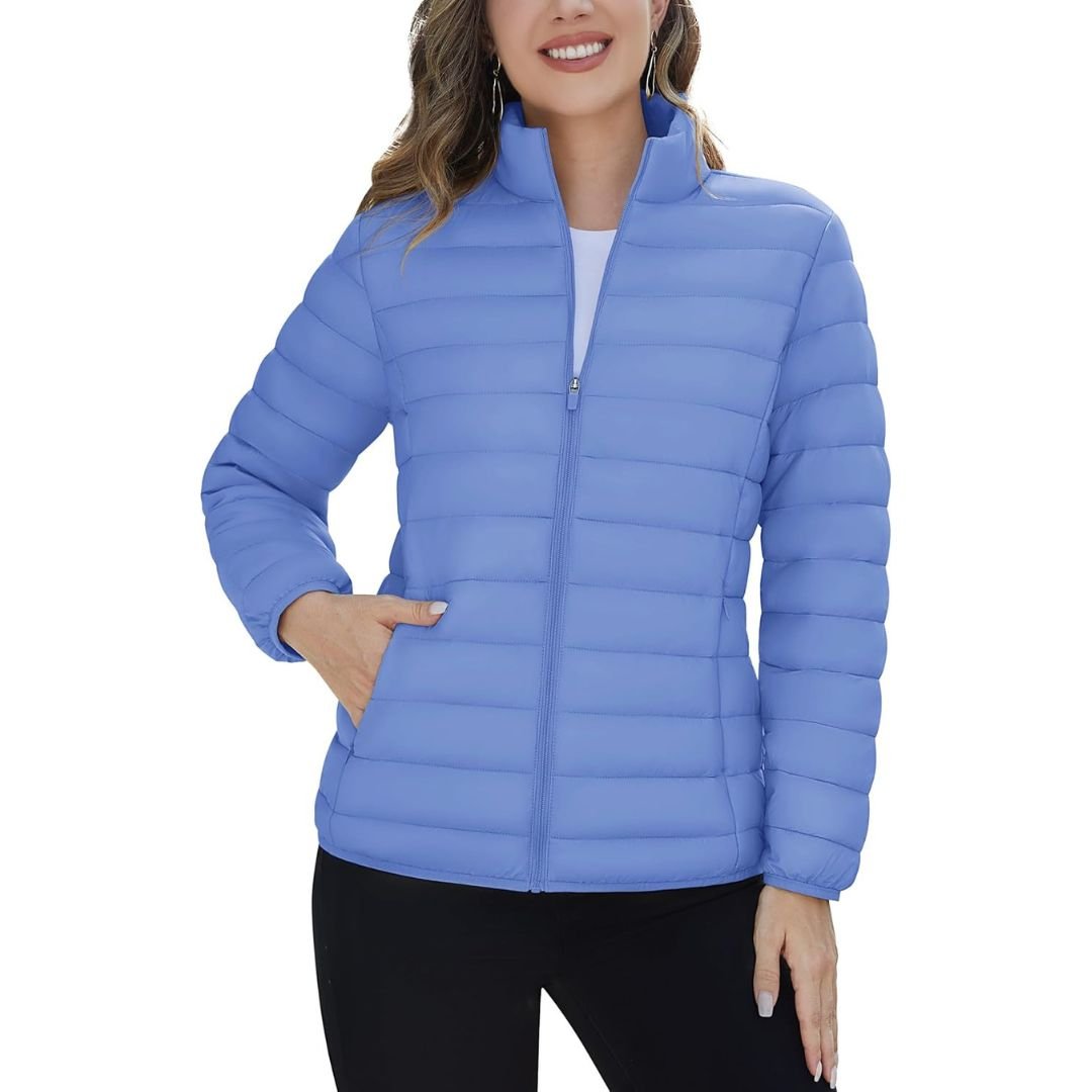 Womens Quilted Puffer Jacket Lightweight Warm Coat