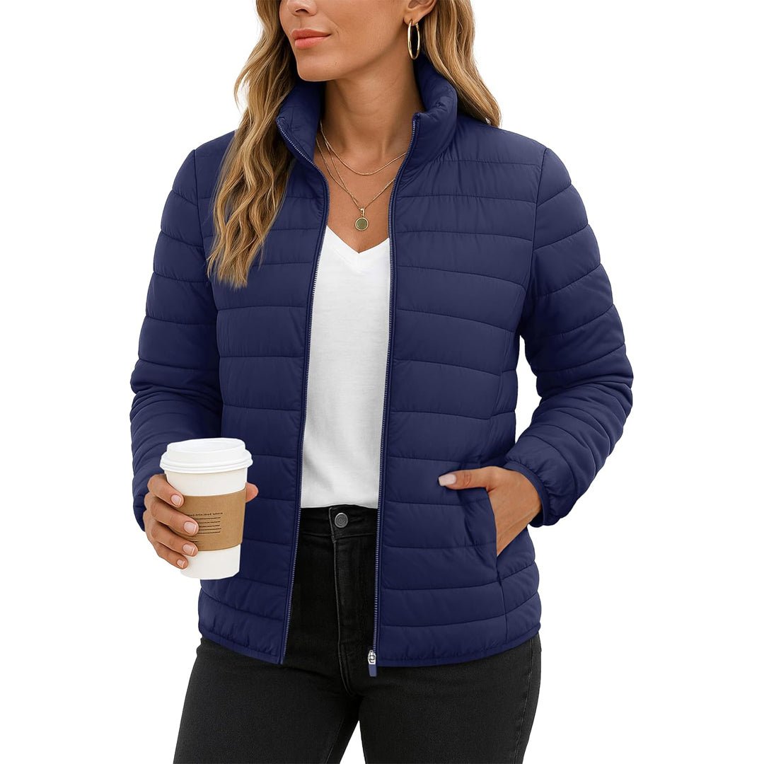 Womens Quilted Puffer Jacket Lightweight Warm Coat