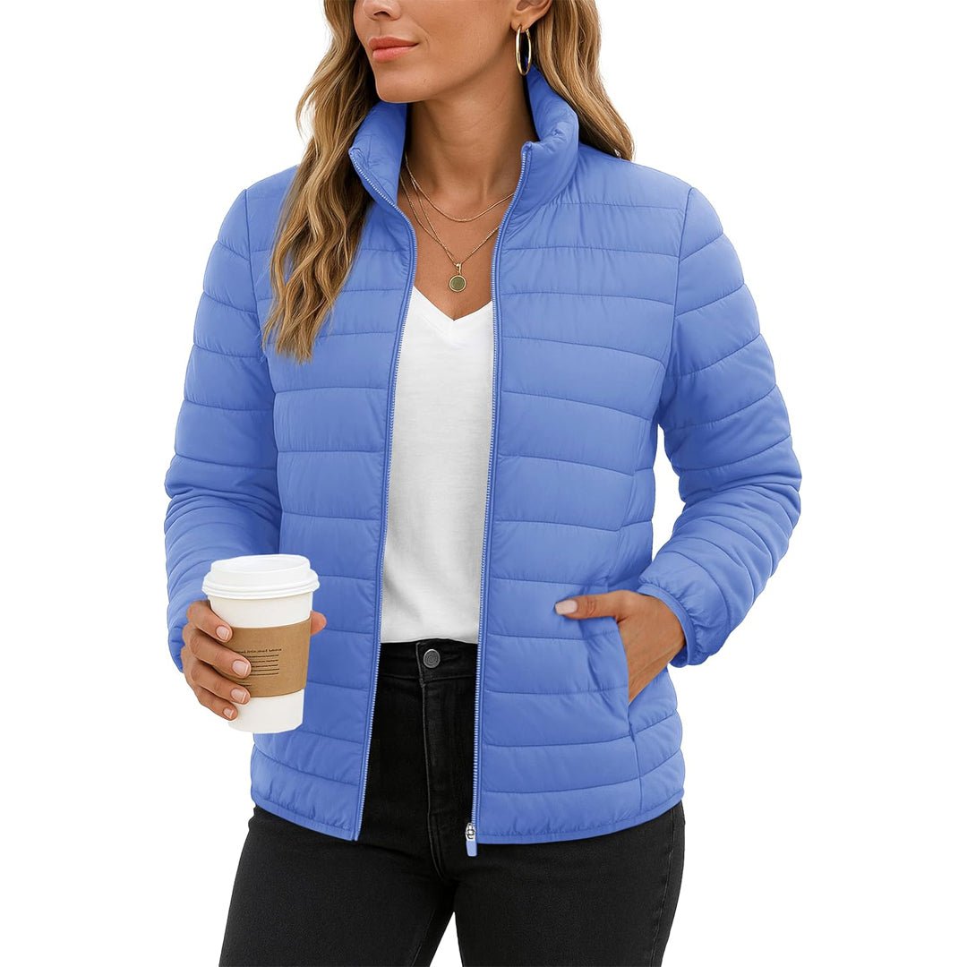 Womens Quilted Puffer Jacket Lightweight Warm Coat