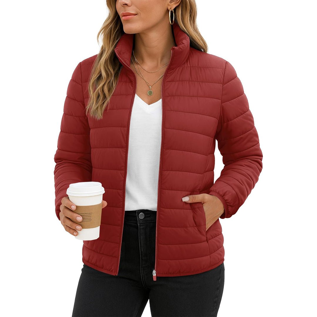 Womens Quilted Puffer Jacket Lightweight Warm Coat