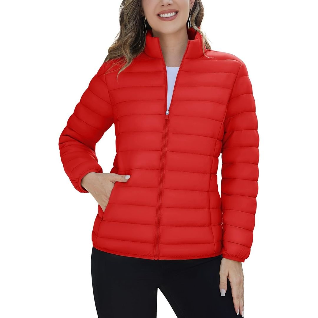Womens Quilted Puffer Jacket Lightweight Warm Coat