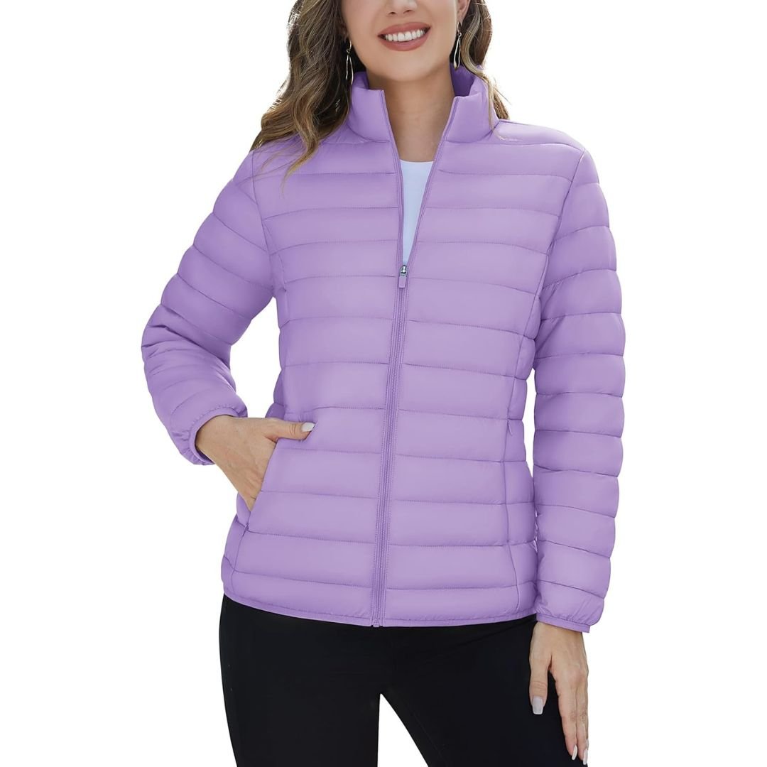 Womens Quilted Puffer Jacket Lightweight Warm Coat