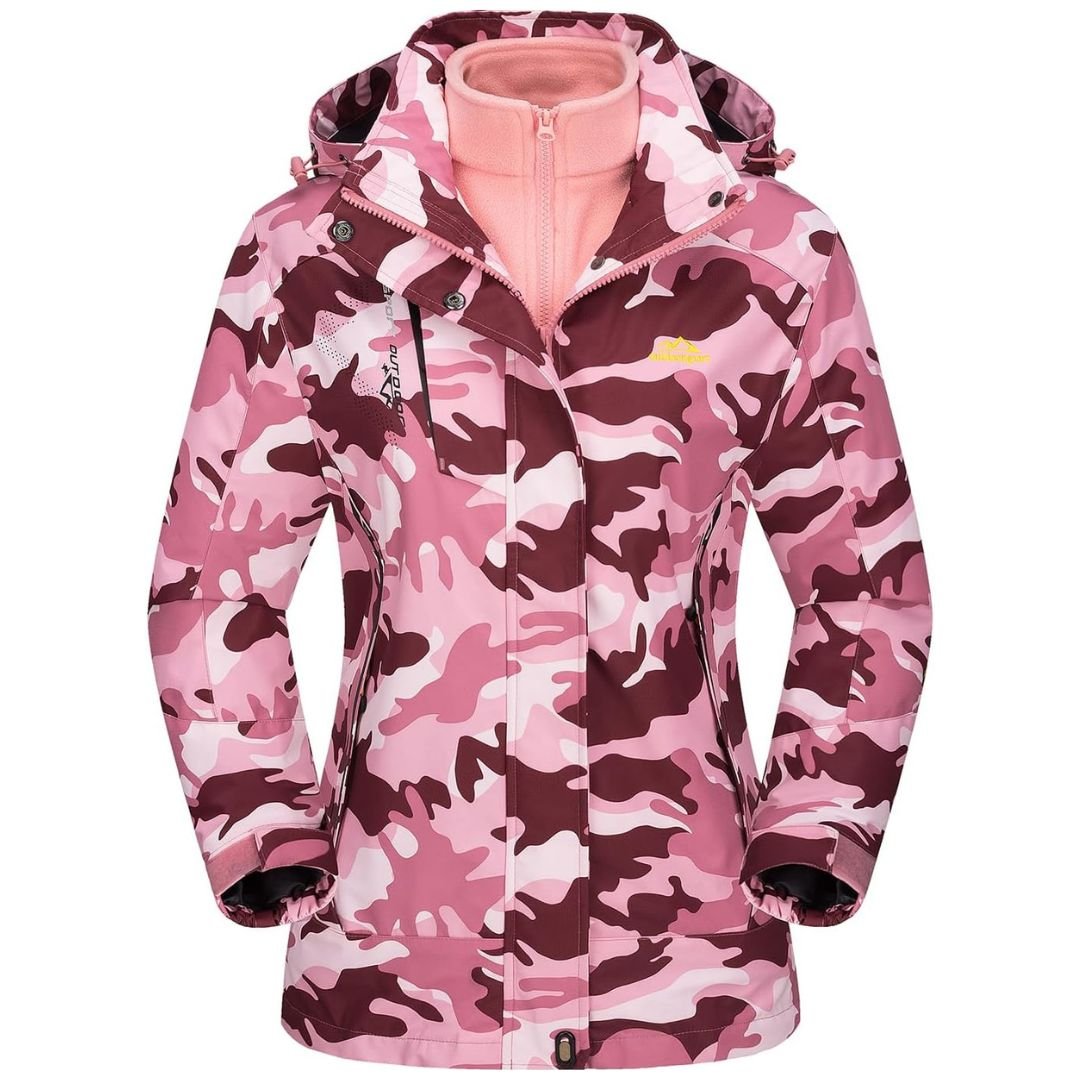 Women's Winter Coats 3-IN-1 Water Resistant Windproof Fleece Ski Jacket