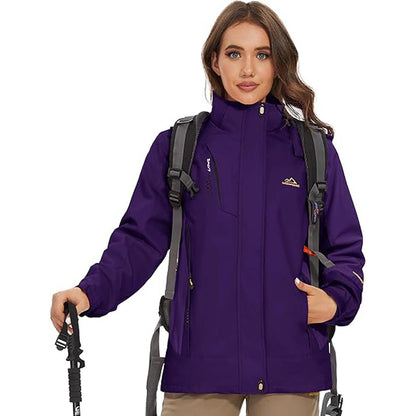 Women's Winter Coats 3-IN-1 Water Resistant Windproof Fleece Ski Jacket
