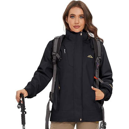 Women's Winter Coats 3-IN-1 Water Resistant Windproof Fleece Ski Jacket