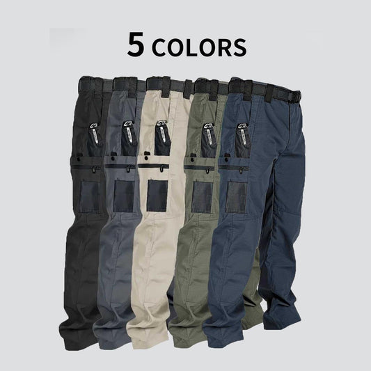HOMUG Men's Solid Color Tactical Work Pants,230g/m² new fabric，with Multiple Pockets and Zipper Closures, Durable Outdoor Training Pants, Available in Multiple Colors, Fishing,  work, camping，Suitable for Spring and Autumn Wear.