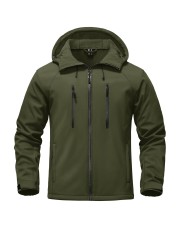 Men's Warm Fleece Lined Softshell Outdoor Jacket