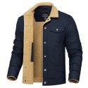 Men's Thick Thermal Sherpa Fleece Lined Cargo Jacket