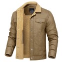 Men's Thick Thermal Sherpa Fleece Lined Cargo Jacket