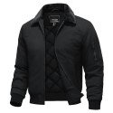 Men's Casual Fleece Bomber Jacket with Fur