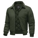 Men's Casual Fleece Bomber Jacket with Fur