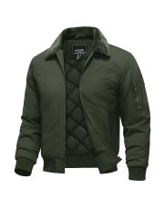 Men's Casual Fleece Bomber Jacket with Fur