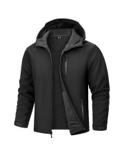 Men's Waterproof Fleece Lined Softshell Outdoor Jacket